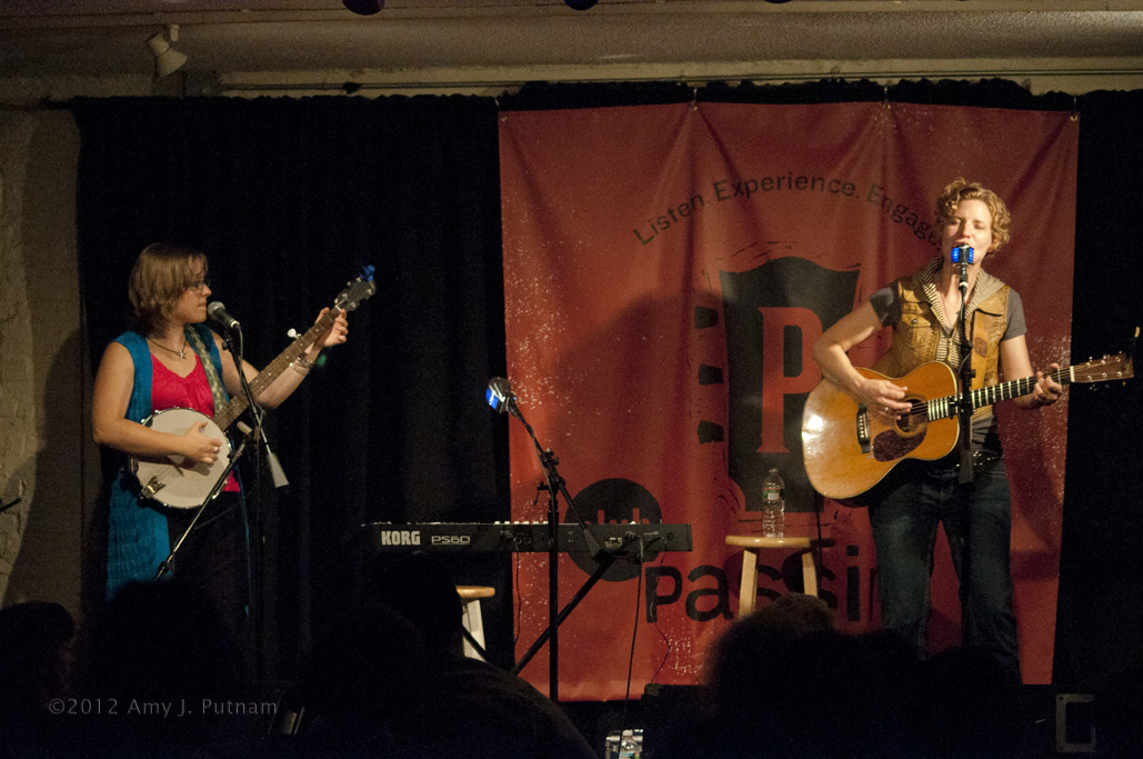 Catie Curtis, with Jenna Lindbo, at Club Passim, Cambridge MA. 29 May 2012